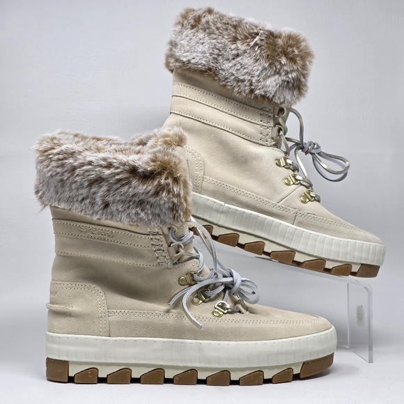 Sperry Women's Torrent Winter Lace Up Snow Boots Ivory STS86831  Size 9 New - Picture 2 of 10